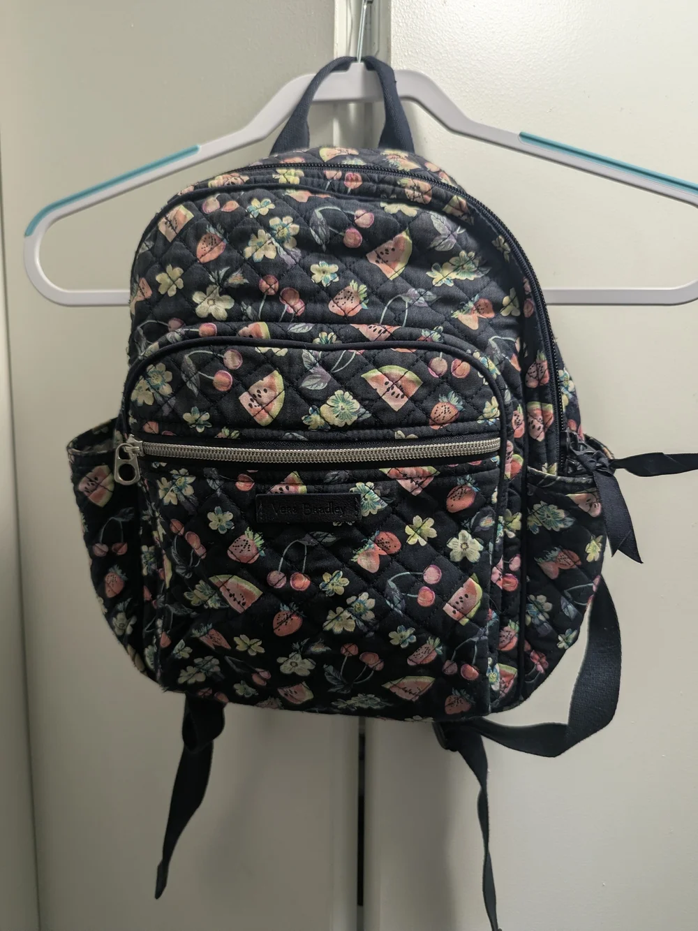 Vera Bradley Navy Floral Quilted Mini Backpack